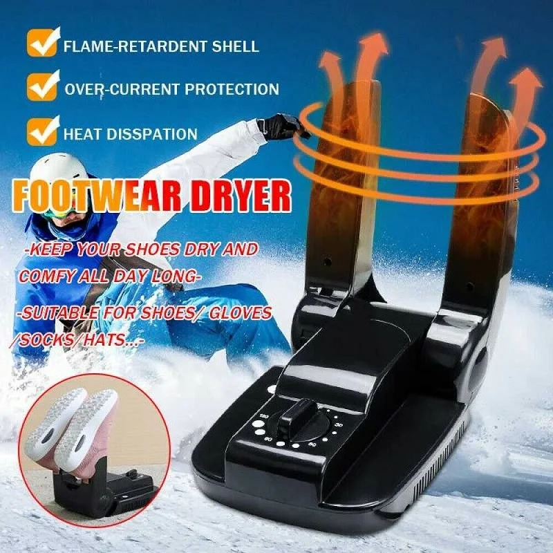 Boot Dryer Portable Folding Shoes Warmer Electric Heat With Timer Black 110V-220V Ultraviolet Shoes Dryer For Gloves Hats Boots