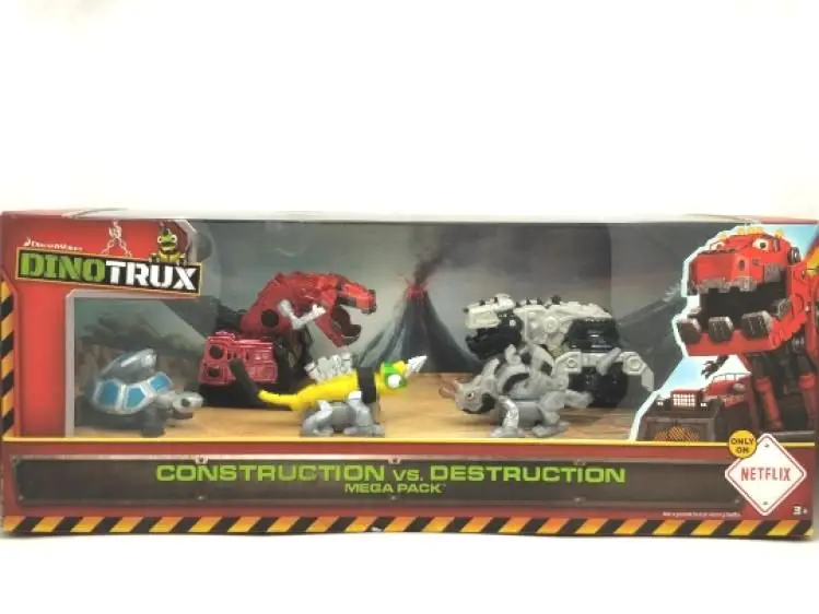 Dinotrux Dinosaur Truck com caixa original, carro de brinquedo removível, Mini modelo, presentes das crianças