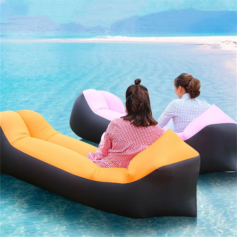 Bean Bag Sofas Inflated Outdoor Portable Sofa Sunbathing Recliner Outing Moving Bed Garden Inflatable Cushion Mattress E12186