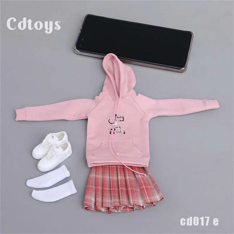 CDToys CD017 1/6 Scale Female Soldier Print Hoodies Pleated Skirt Clothes Set Model Accessory For 12 Inches Action Figure Body