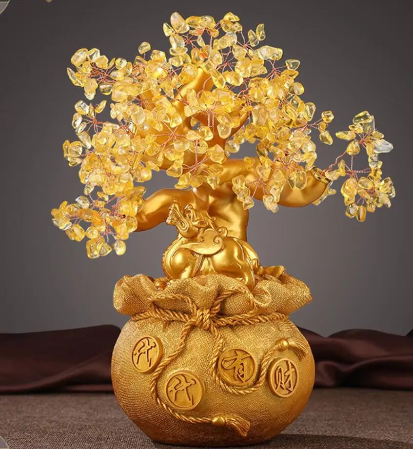 

Topaz fortune tree decorations living room ornaments wine cabinet cash tree craft decorations housewarming gifts