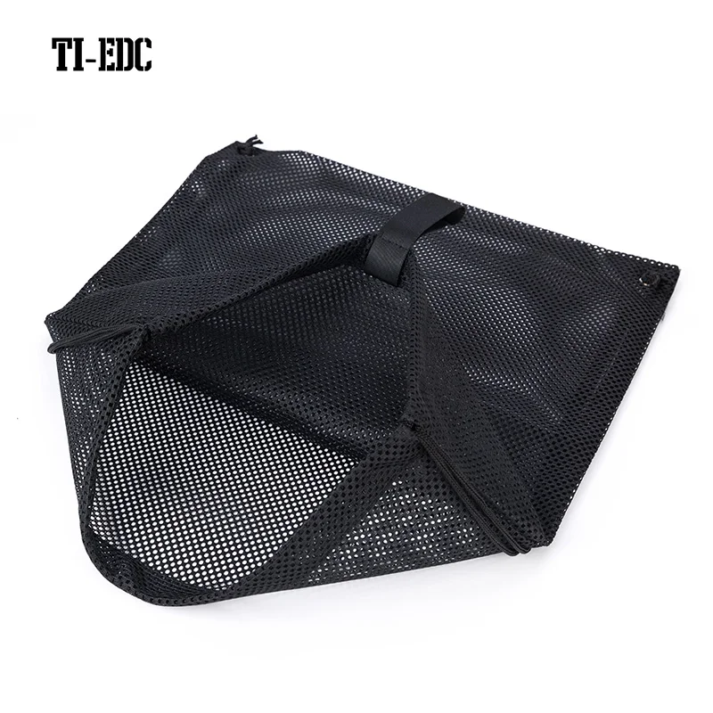 

Durable Nylon Mesh Drawstring Bag for Cutlery Bottle Pot Pan Kettle Mesh Storage Ditty Bag Travel Stuff Sack