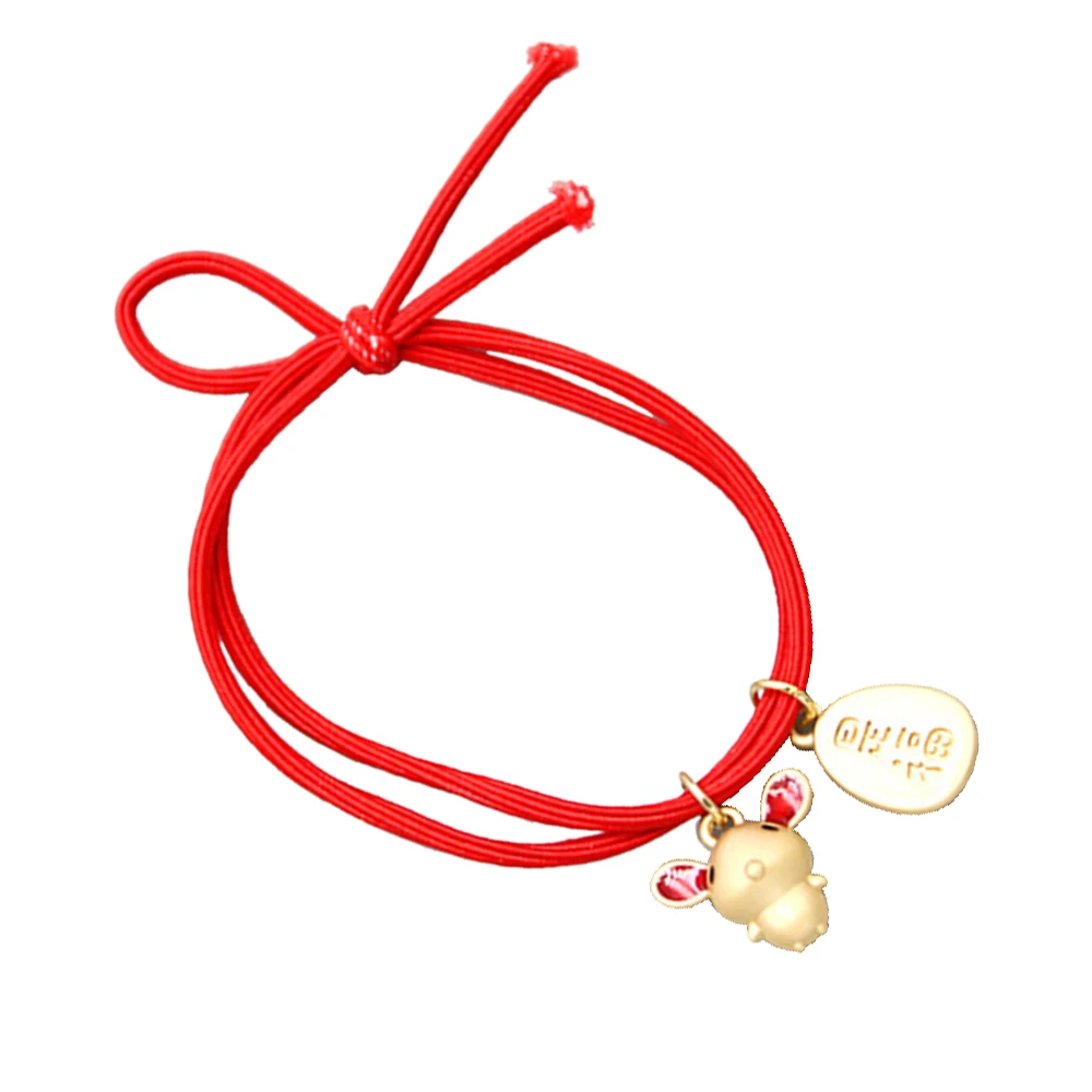 

rubber band 2020 natal mouse year hair rope high-end mouse hair ring creative lucky mouse red rope cute little lucky rat