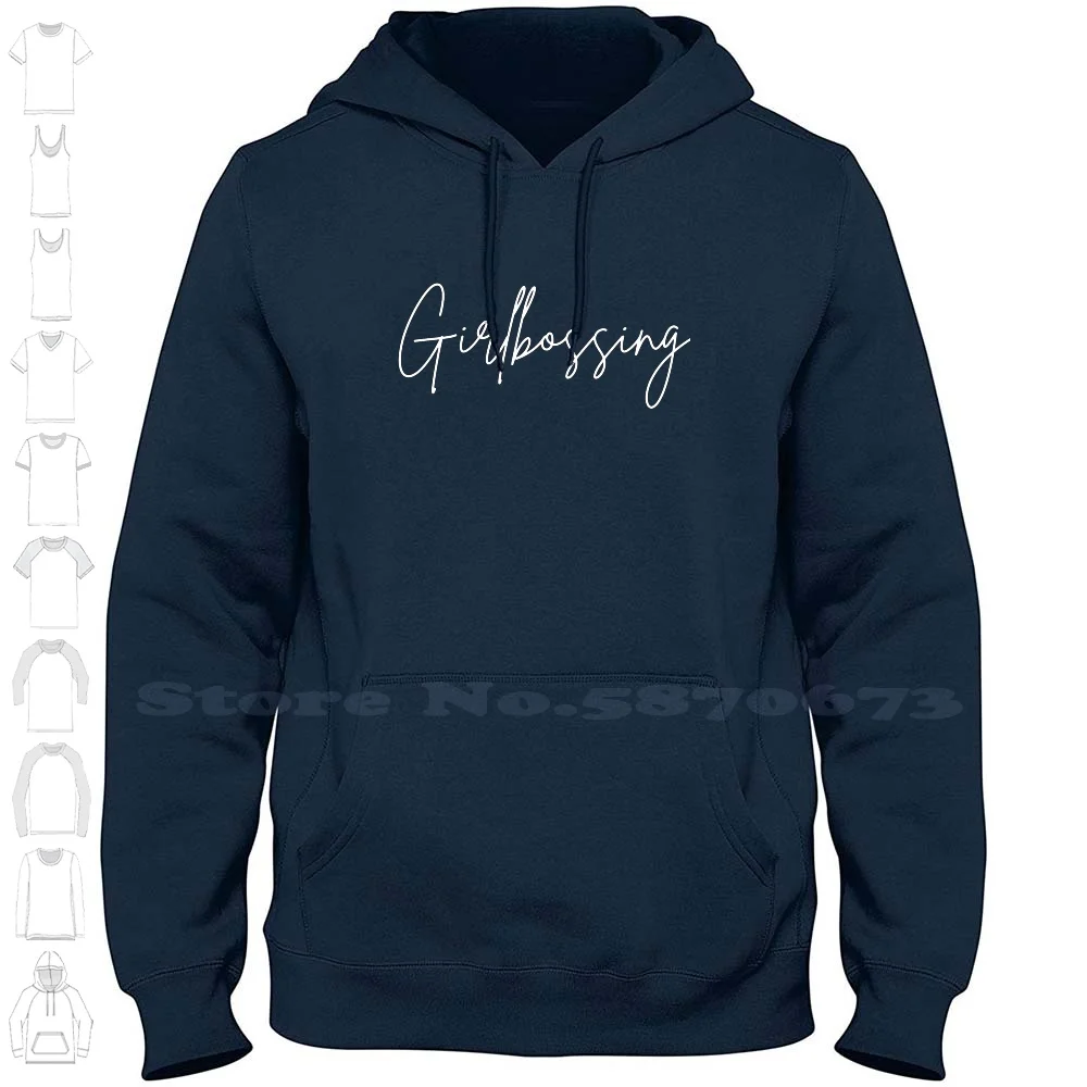 Girlbossing-Colour 100% Cotton Hoodie T-Shirt Strong Womens Powerful Wife Fitness Dumbbell Girlboss Online Business Boss Babe