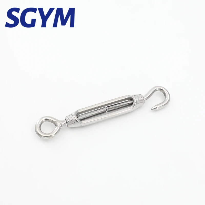 1Pcs M4 M5 M6 M8 M10 Stainless Steel 304 Adjust Chain Rigging Hooks & Eye Turnbuckle Wire Rope Tension Device Line Oc Oo Cc Type