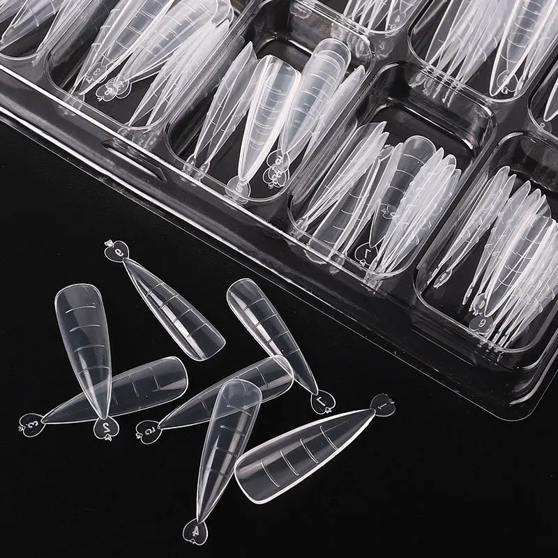 100 Stück Schnellbau-Dual-Form-Nagelspitzen für Fingerverlängerungen mit UV-Gel - Einfache Anwendung für Nagelkunst-Verlängerungen – Detail 5