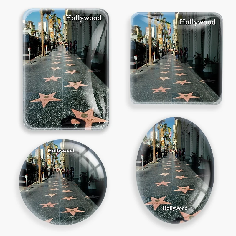 

US California Avenue of stars of Hollywood Fridge Magnet World Tourist Souvenir glass Refrigerator Magnetic Stickers Home Decor