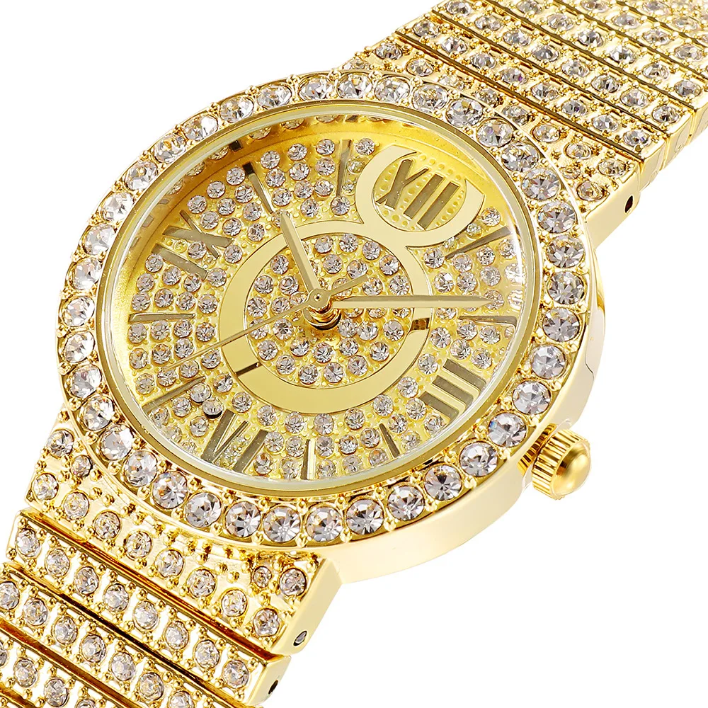 

Luxury Full Diamond Women's Watch Crystal Ladies Bracelet Wrist Watches Clock relojes Quartz ladies watches for women 02