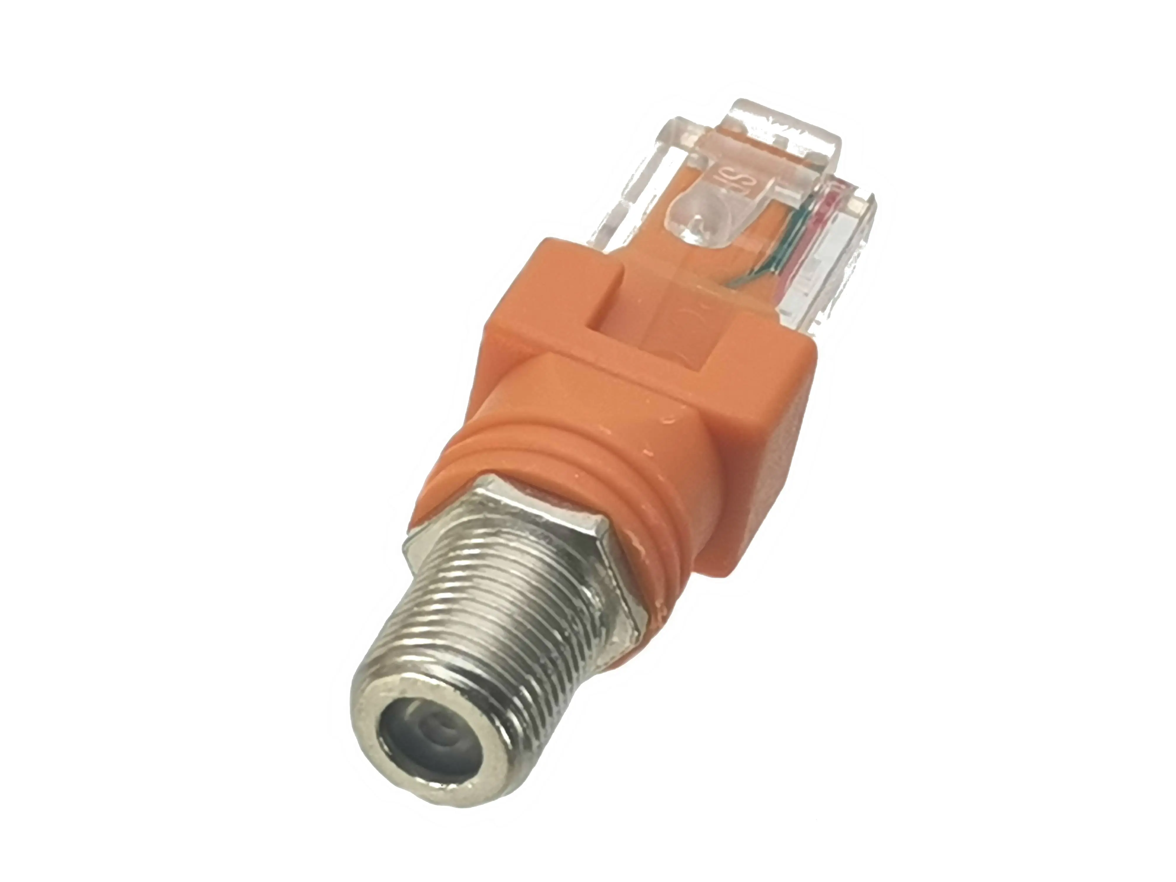 1Pcs RJ45 Stekker Naar F Tv Vrouwelijke Jack Rf Adapter Connector Coax Barrel Koppeling Hoge Quanlity