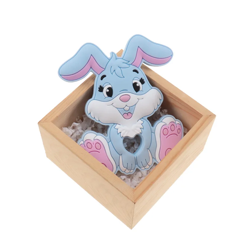 Fkisbox 10Pc Konijn Silicone Baby Bijtring Bpa Gratis Knaagdieren Cartoon Bunny Dieren Hanger Tandjes Fopspenen Ketting Diy Douche Gift