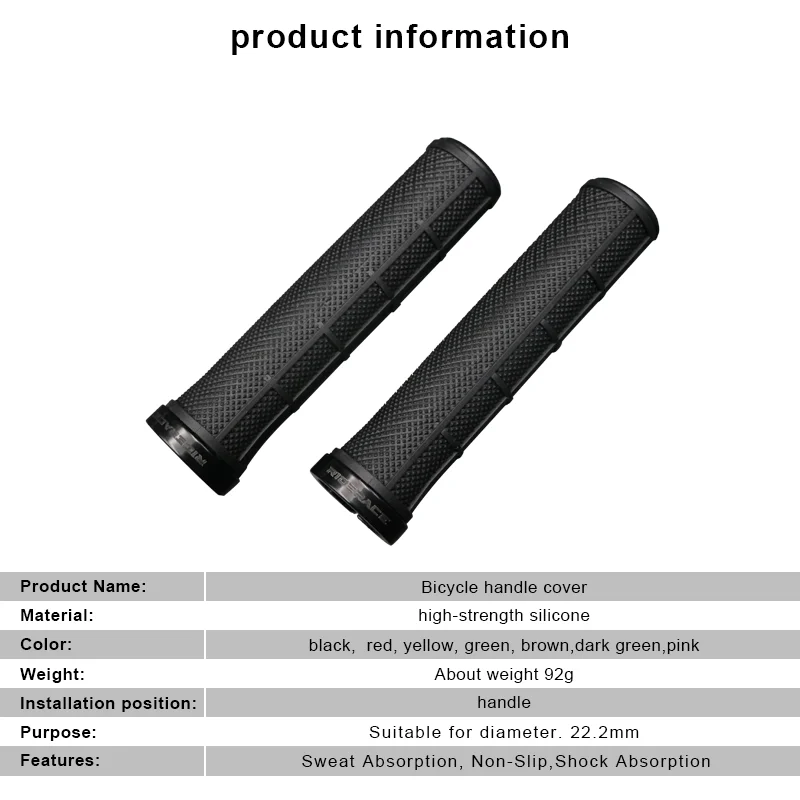 Cycling Eco TPR Rubber Single Lock-On Grips Bike Aluminum alloy Ring Handlebar Bicycle Anti-skid Comfy Rest Eco-friendly Bar End