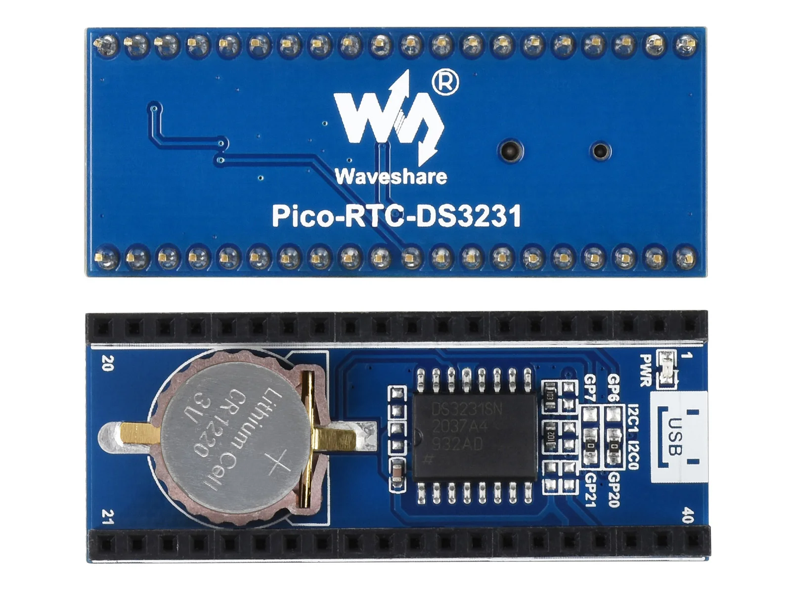 Waveshare Precision RTC Module for Raspberry Pi Pico,Onboard DS3231 Chip,Onboard Female Pin Header For Direct Attaching