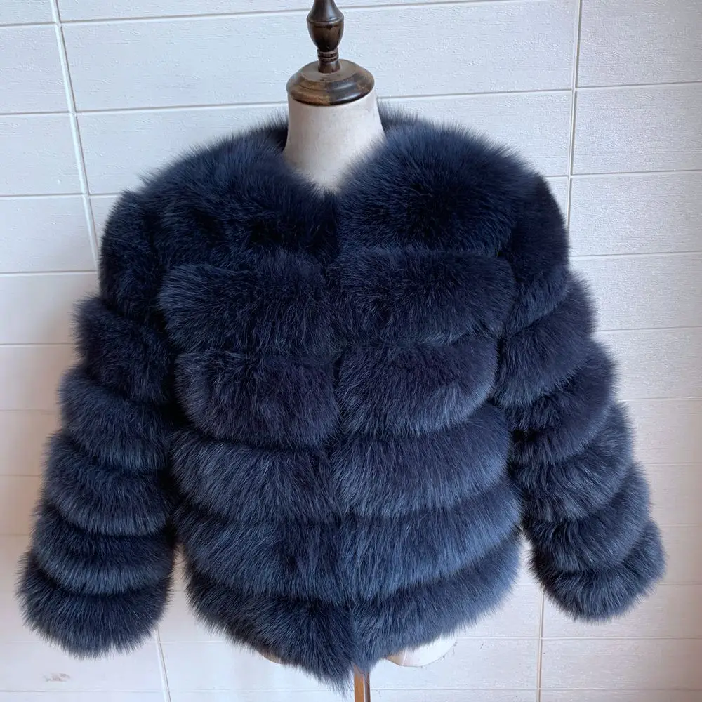 100% Natural Fur Jacket Real Fur Coat Winter Jacket Women Natural Fox Fur Luxury Fashion 50cm Short Jacket Wholesale Hot 2022