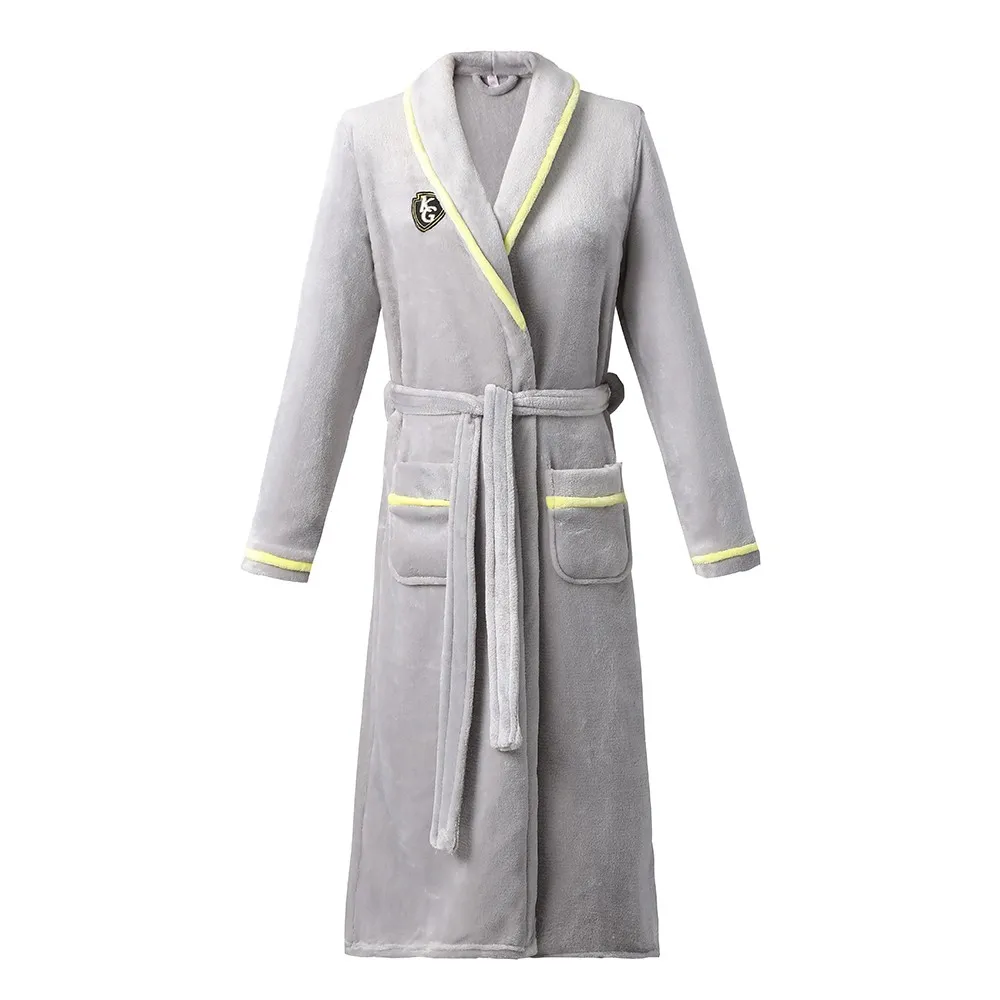 3XL Coral Fleece Nightgown Men/Women Winter Thicken Robe Flannel Kimono Bath Gown Loose Nightwear Casual Home Clothes Warm