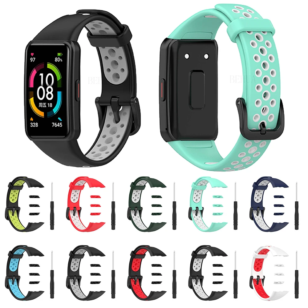 Horlogeband Voor Huawei Band 6 Pro Smartwatch Polsband Voor Huawei Honor Band 6 Band Armband Band Sport Siliconen Vervanging Riem