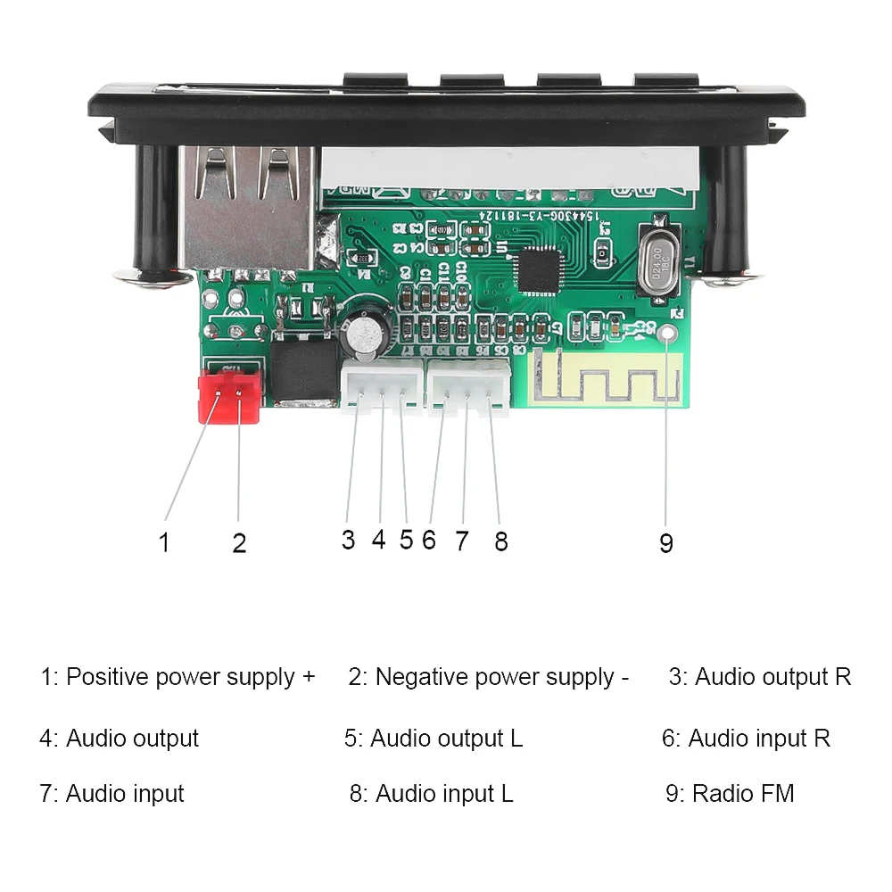 Kebidu Wireless Bluetooth 12V MP3 WMA WAV Decoder Board Audio Module Music Speaker MP3 USB FM TF Radio Car accessories