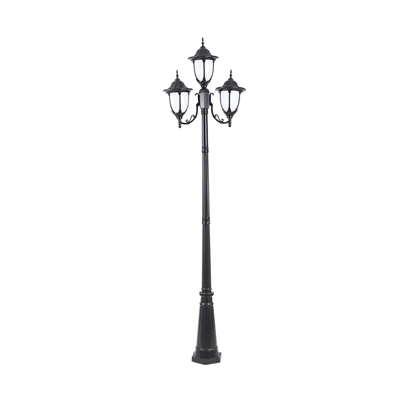 Imagem -02 - Europeu Impermeável Jardim Lâmpada Outdoor Street Lamp Lawn Lamp High Pole Lamp Quatro Cabeça Paisagem Lâmpada Quarto H2.6 m