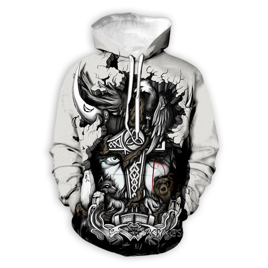 

New Men/Women 3D Printed Hoodie Viking Warrior Tattoo Long Sleeve Fashion Sweatshirt Hoodies Men Sport Pullover Tops A14