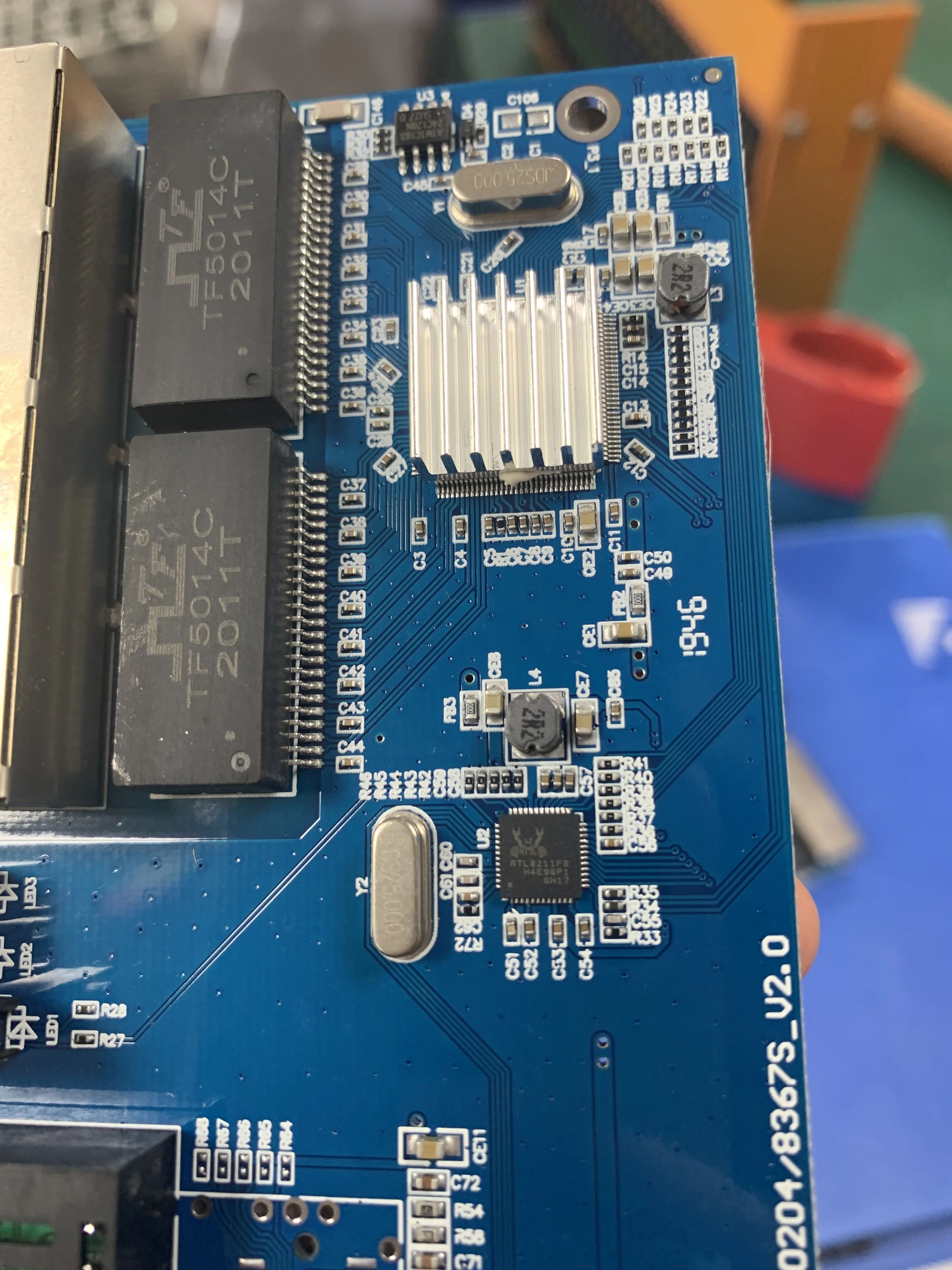 Wanglink-Fiber Optical Media Converter, Fiber Switch, 4 RJ45, UTP, 2 SC, 10/100/1000M, PCBA