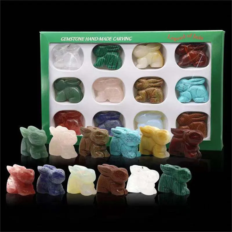 

New Arrivals Hand Carved Crystal Crafts Natural Mixed Quartz Crystals Bunny For Home Decoration