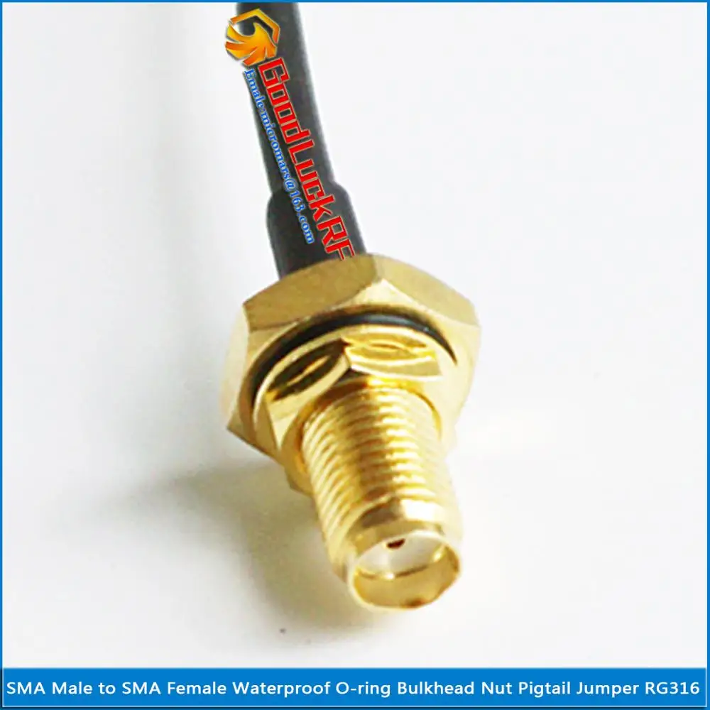 SMA Male to SMA Female O-ring Waterproof Bulkhead Mount Washer Nut Plug RG316 Pigtail Jumper extend Cable RF Connector Adapter
