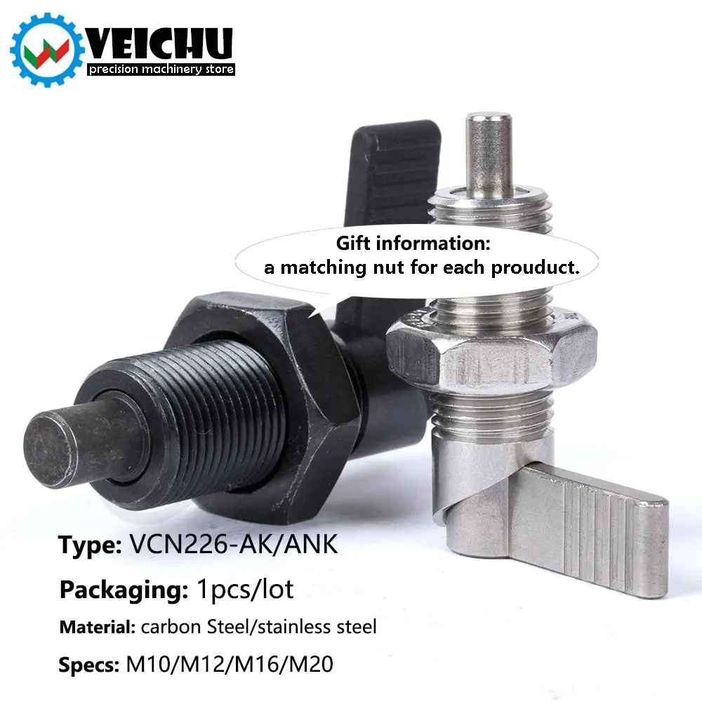 VCN226 L-Shaped Handle Index Bolts Locking And Lacating Pins Indexing Plungers With Grip Fine Thread Lever Nuts