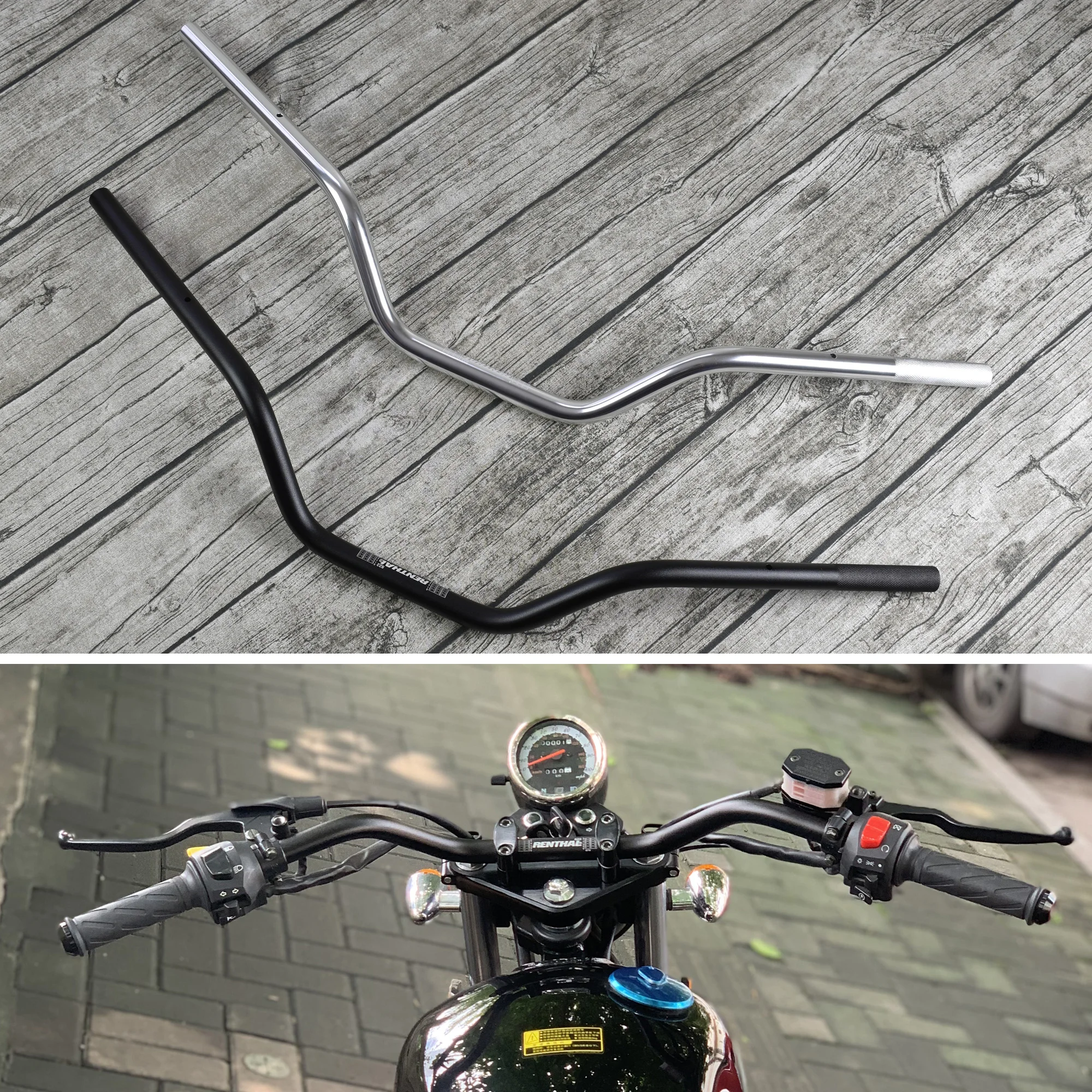 Handle Bars 22mm for Renthal Motorcycle Handlebar Anodizing CNC Aluminum Alloy for Ducati Scrambler Cafe Racer Vintage Motorbike