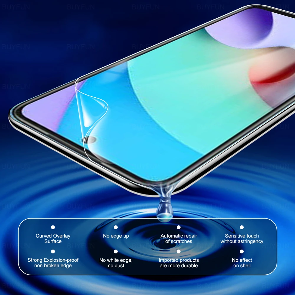 3in1 frente para trás filme de hidrogel para xiaomi redmi 10 lente da câmera película protetora para xiamoi redmi 10 6.5 "protetor de tela não vidro