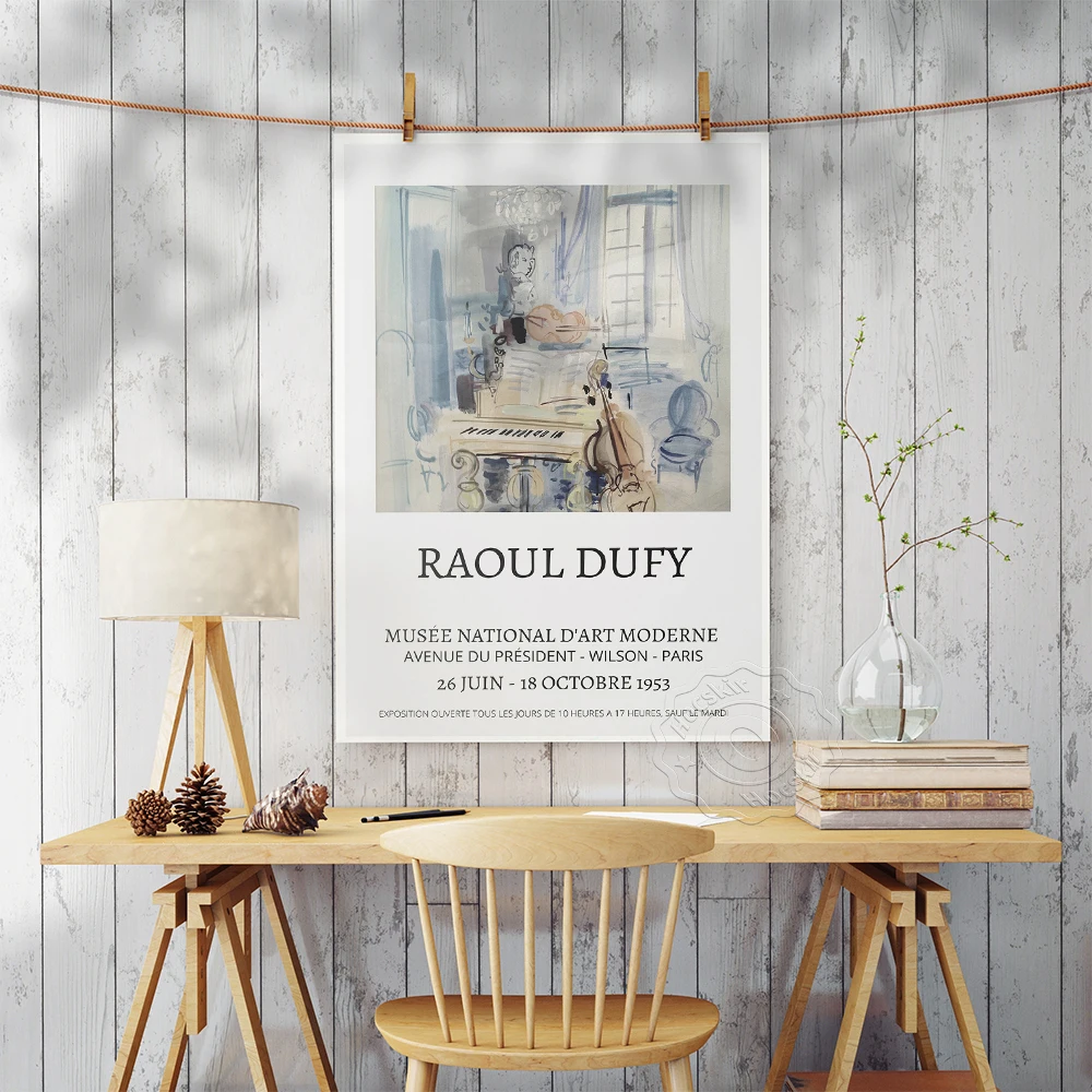 Raoul Dufy Musee National D'Art Moderne Exhition Poster, Raoul Music Room Watercolour Art Prints, Living Room Study Hoome Decor