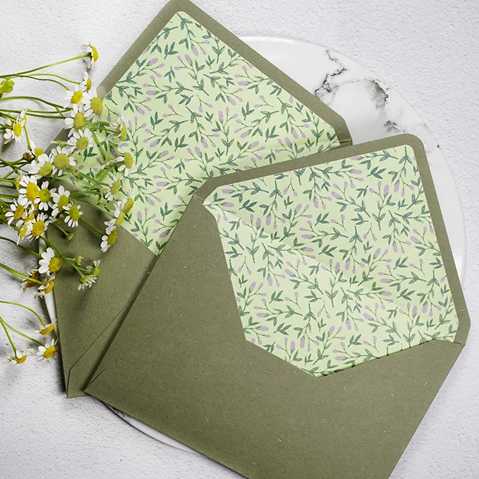 

5pcs/set Retro Literary Forest Frosted Texture Envelope Simple and Fresh Card Protector Invitation Envelopes