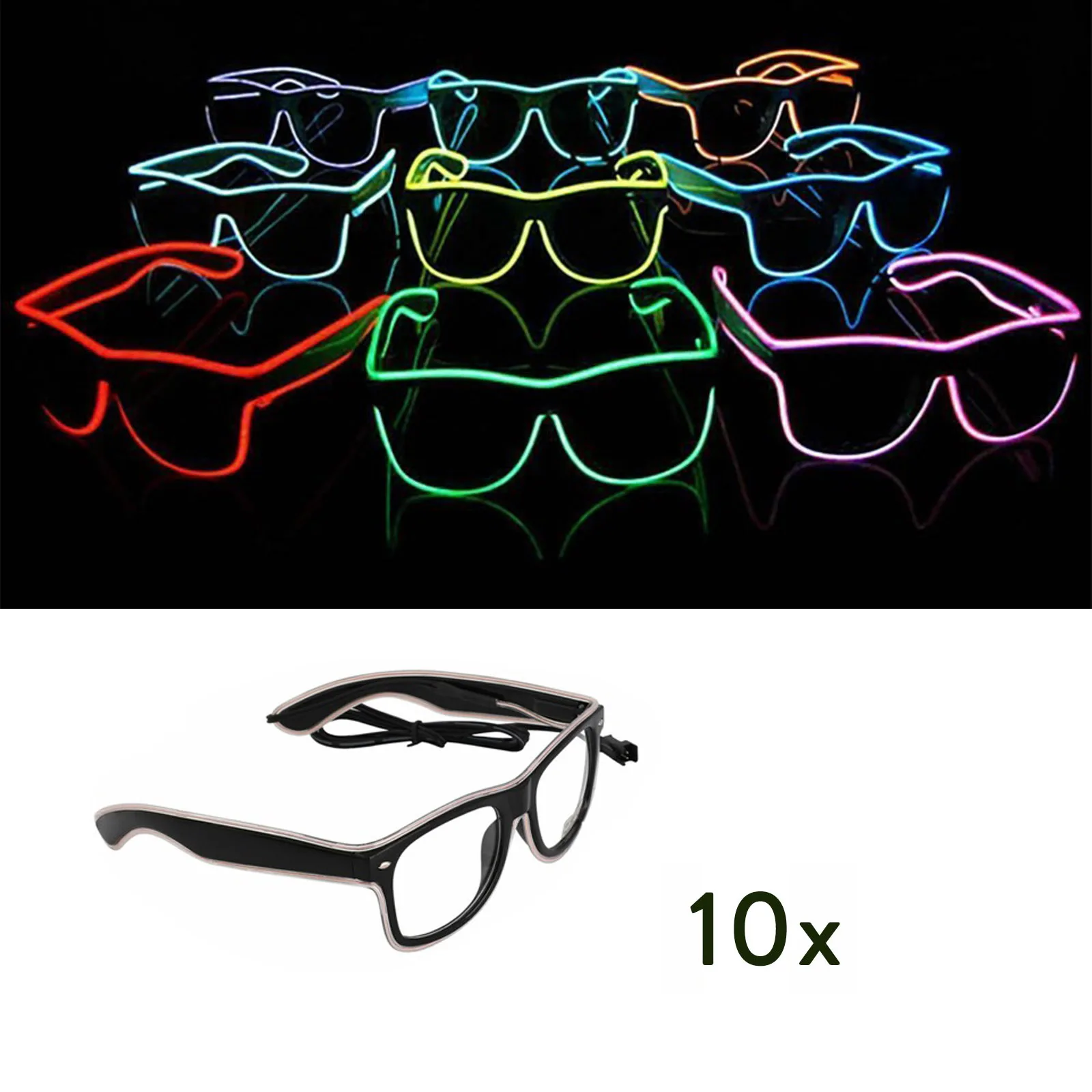 

10PCS/LOT LED Bulb Light Glasses, Novelty Gift Bright Light Festival Party, For Nightclub, Concerts, Clubbing, Parties,etc