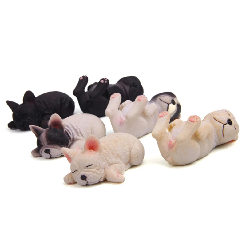 

1pc Cartoon Simulation Dogs Cute Puppy French Bulldog Pet Models Dolls Mini Action Figures Toys Car Home Crafts Decoration Gift