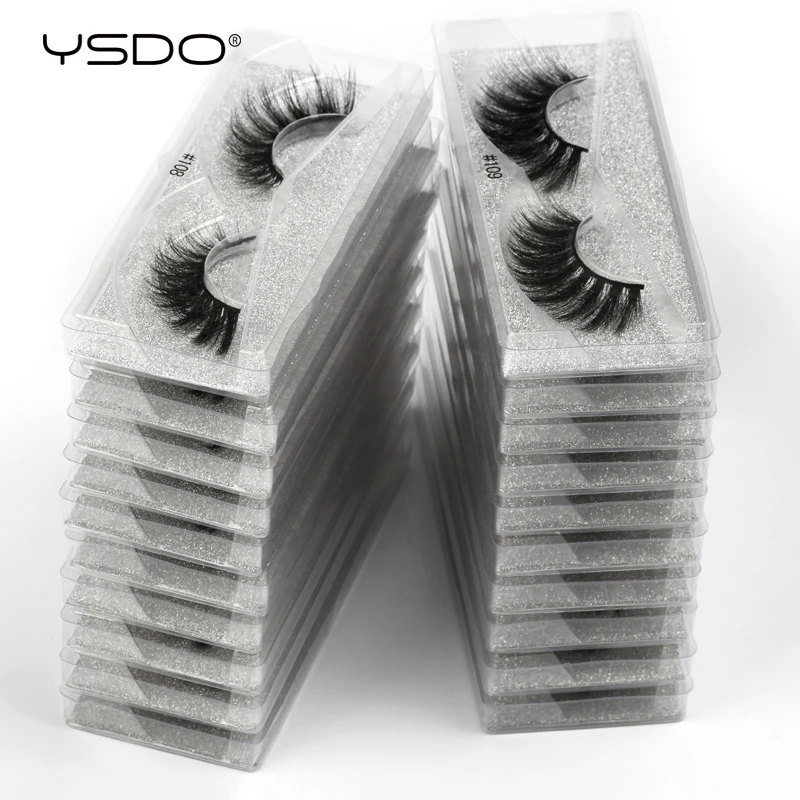 Eyelash Wholesale 10/20/30/40/50/100 Pairs Faux 3D Mink Lashes Makeup Fluffy Thick False Eyelashes In Bulk Cilios Natural Lashes