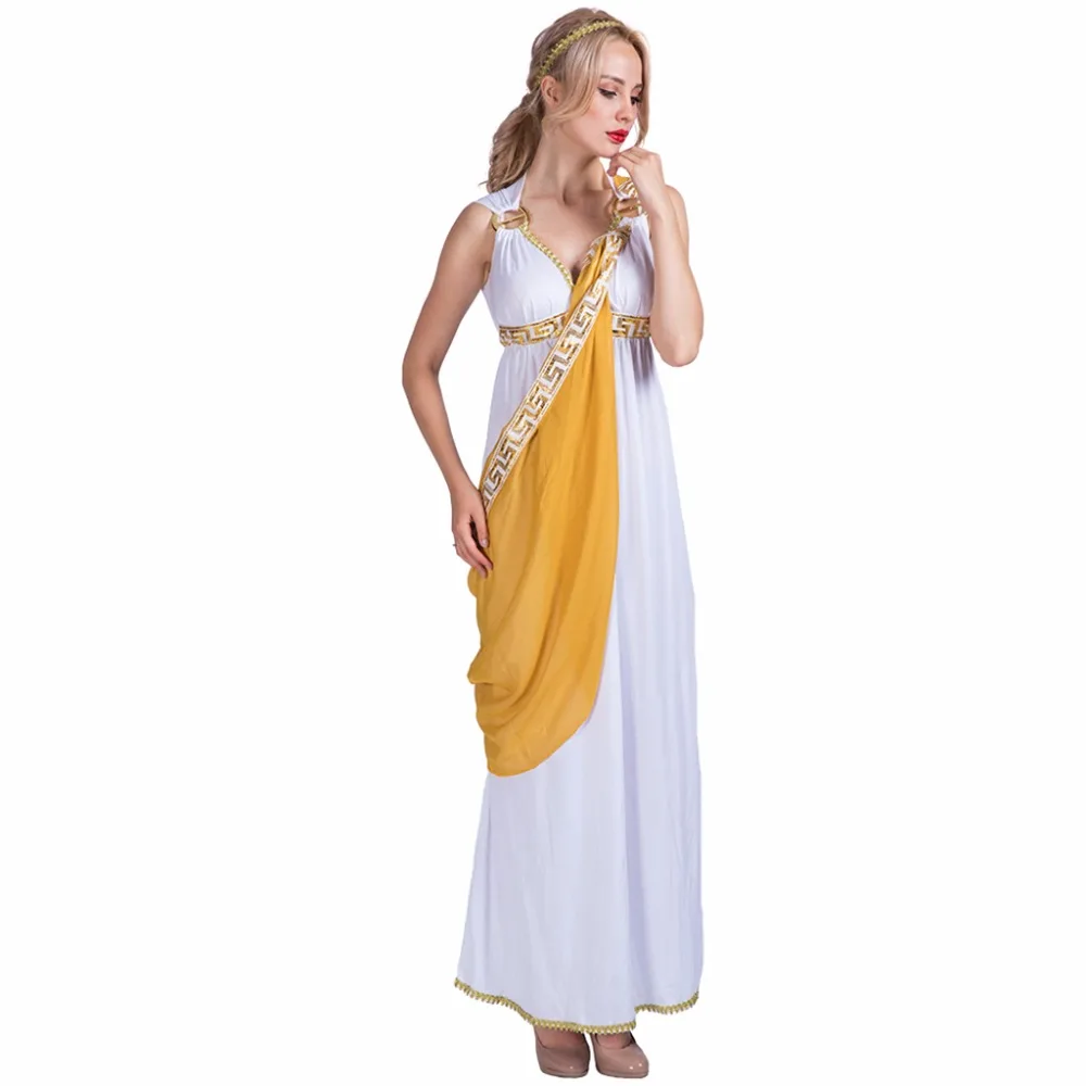 Women's Halloween Greek Goddess Cosplay Costume Sexy Roman Lady Outfits Carnival Easter Purim Adult Fancy Cosplay Dress