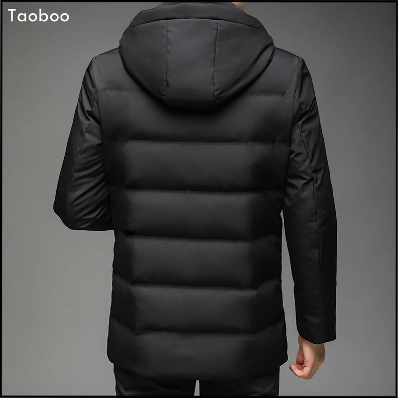 Taoboo Brand Winter New Men Solid Color Parkas High Quality Men\'s Hooded Warm Thick Down Jacket Male Fashion Casual Parka Coat