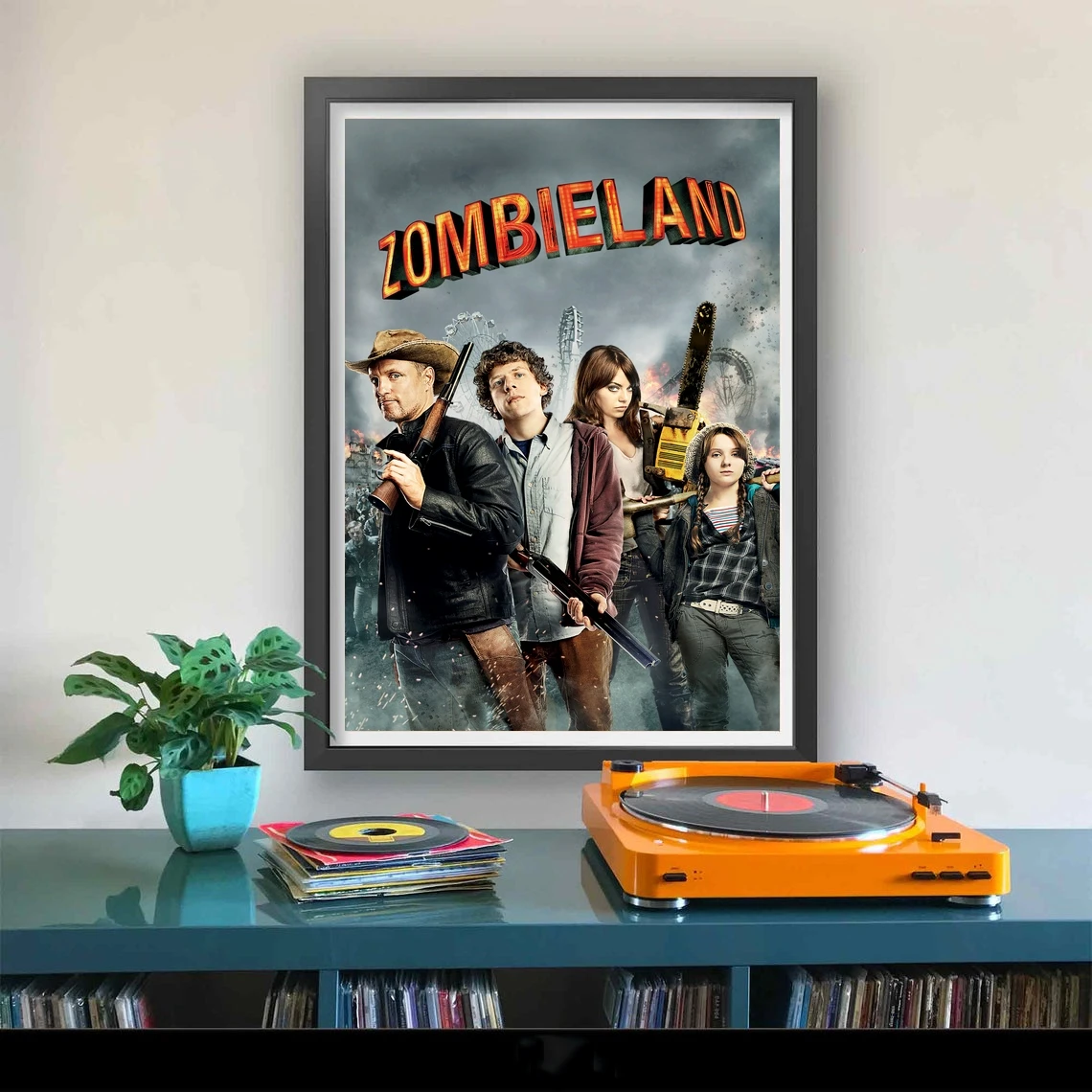 زومبي لاند الفيلم المشارك طلاء جدران المنزل الديكور الفيلم الكلاسيكي قماش المشارك (بدون إطار)