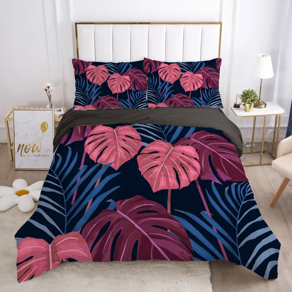 

3D Bohemia Leaves Duvet Cover Set Bedding Sets Comforther Cases Quilt Covers Pillow shams Full Twin Single Double Size Bed Linen