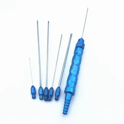 Cánulas de liposucción 6 unids/set mango de liposucción de titanio cánulas de aguja Luer Lock