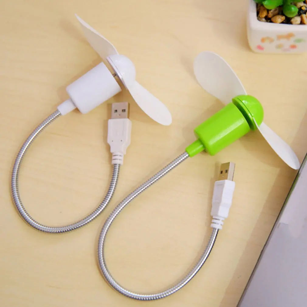 New Min Snake Fan USB Portable Flexible Goose Neck Design Silent Soft Leaf Fan Air Cooler Cooling Fan Computer Usb Fan