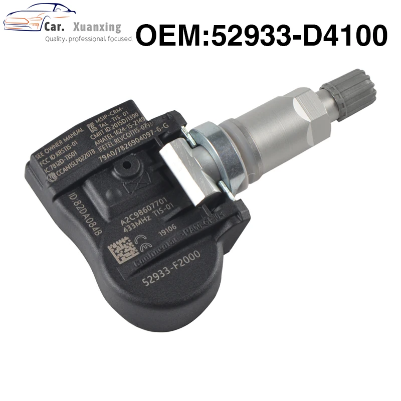 

OEM 52933D4100 Tire Pressure Sensor Monitoring System 433MHZ TPMS For Hyundai ELANTRA FASTBACK KIA OPTIMA NIRO A2C96221101