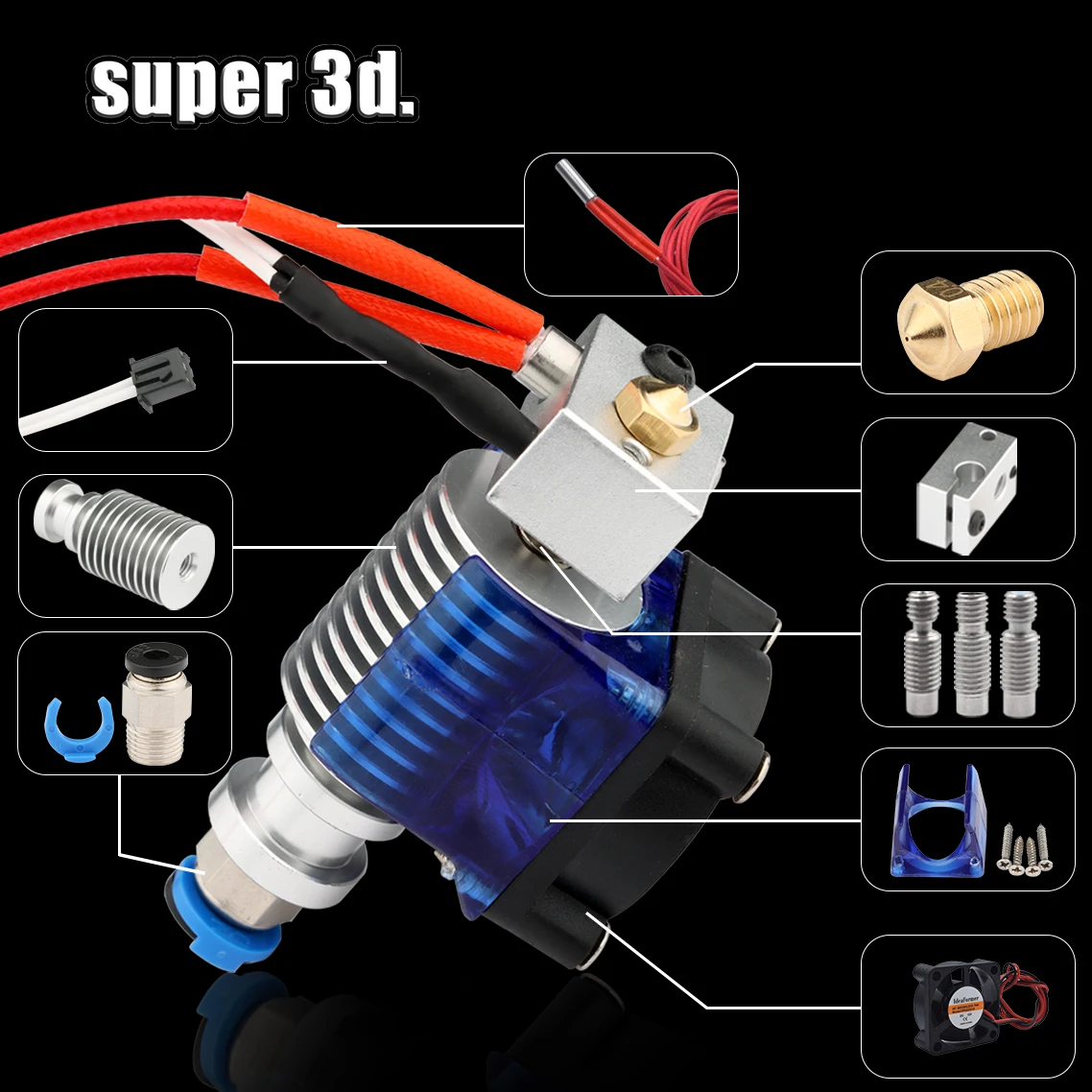

Модернизированный высокометаллический V6 Hotend 1,75 мм 12В/24В пульт дистанционного управления с j-головкой для E3D PT100 HOTEND 3d принтера комплект деталей