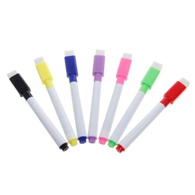 5Pcs/Set Brand New Whiteboard Pen Erasable Dry Markers Magnet Built In Eraser Office School Supplies