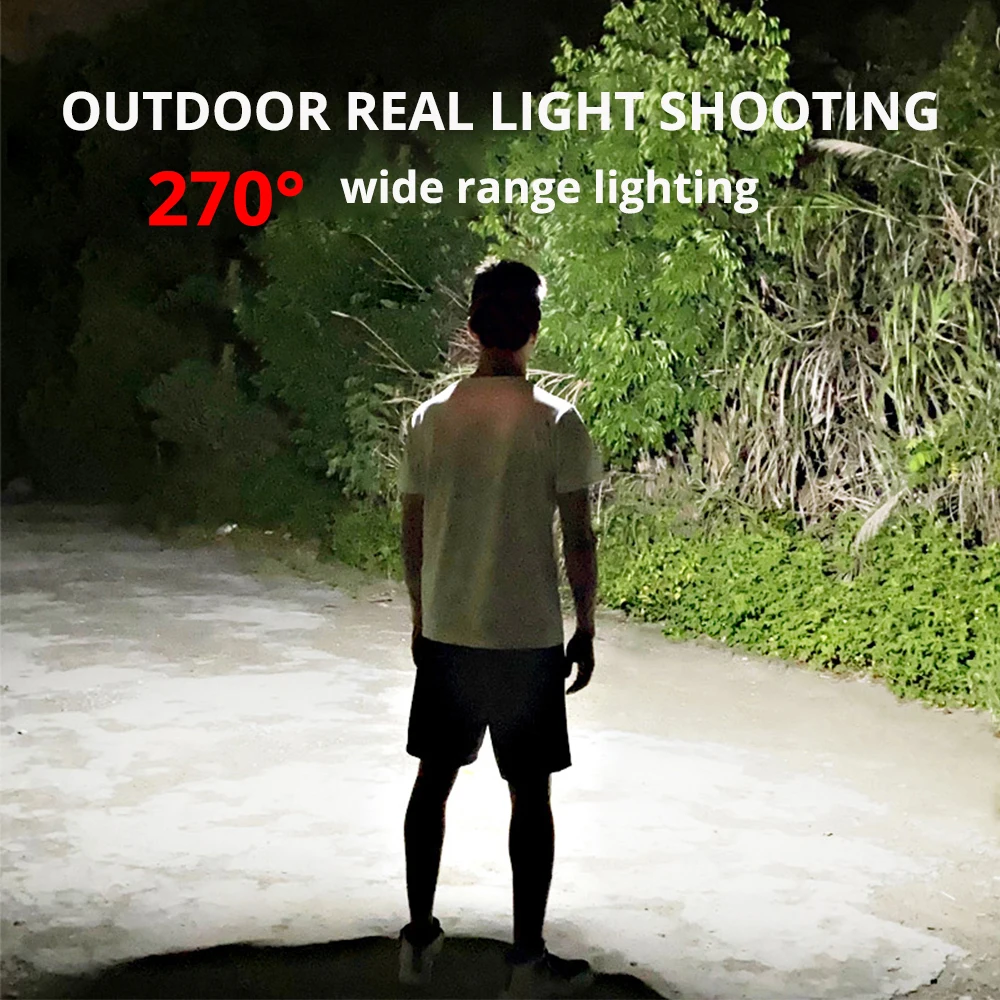 Faro LED de amplio rango, reflector portátil con Sensor para expediciones, pesca, Etc.