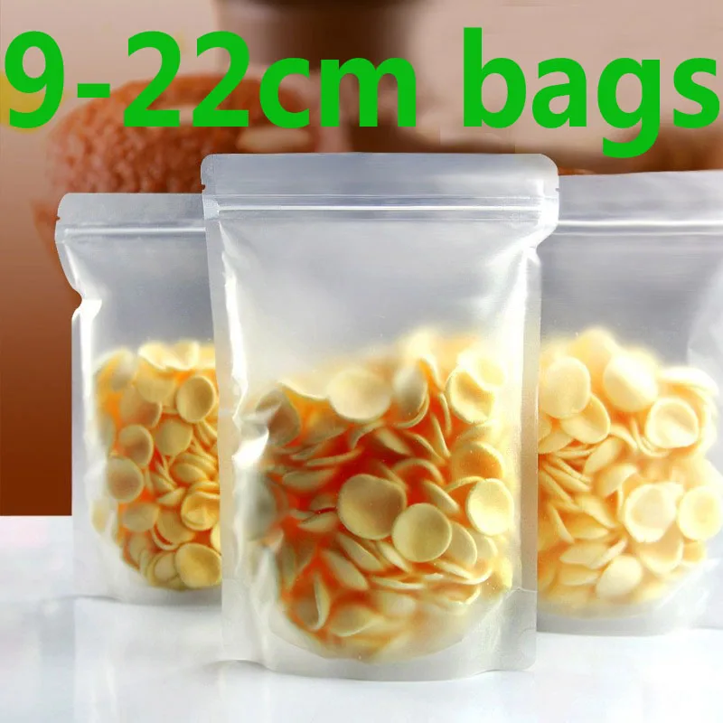 

Frosted Surface Clear Plastic zip lock packing bags stand up pouch 100pcs/lot wholesale 9-32cm packaging bags