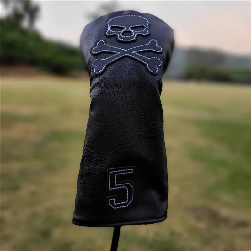 SKULL Golf Woods Headcovers Covers For Driver Fairway Putter 135H Clubs Set Heads PU Leather Unisex