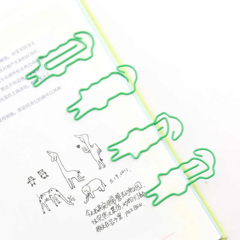 TUTU 10PCS Cute Animal dinosaur crocodile sloths Bookmark Paper Clip School Office Supply Papelaria Gift Stationery H0452