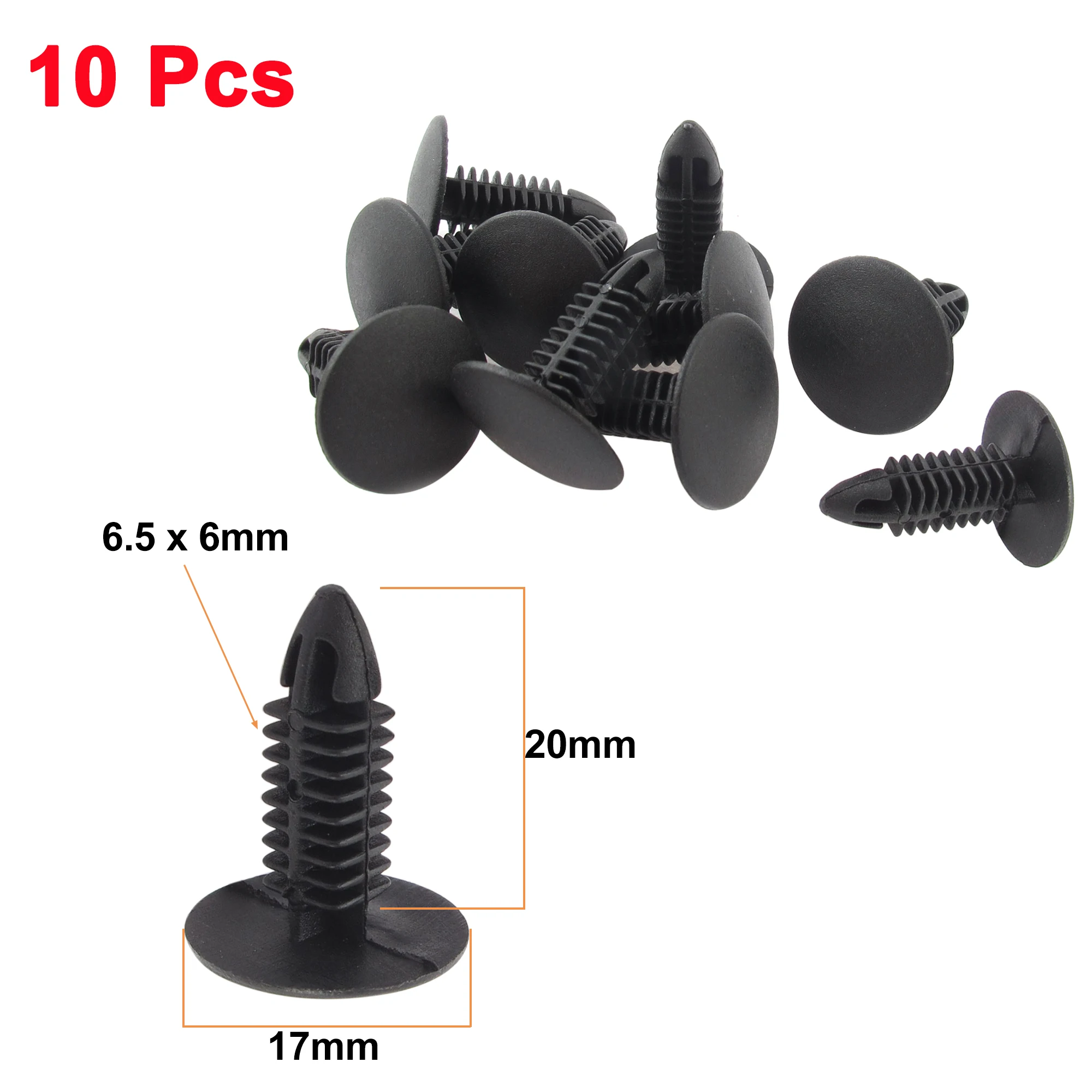 X Autohaux 6x6.7mm 6x6.5mm 6x6mm Hole Plastic Rivets Fastener Door Buckle Clasp Rivet Trim Mat Clips 10/15/30/50 Pcs