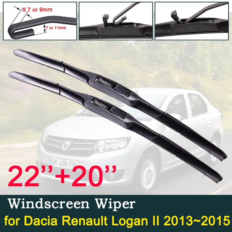 for Dacia Renault Logan II 2013~2015 2014 Front Windscreen Windshield Wipers Blades Car Wiper Blade Accessories 20