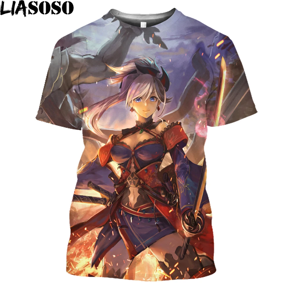 LIASOSO Hot Sale Anime Fate Stay Night Men/women Cool 3D Printed T-shirt Casual Style T Shirts Unisex Streetwear Tops Clothing