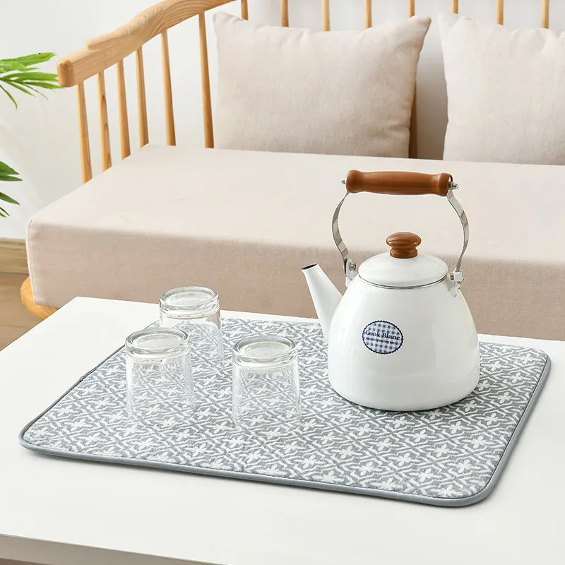 1pc 40x46 Drain Mat Multi-purpose Kitchen Drying Mat Cups Dishes Cutting Board Absorbent Placemat Water Control Sponge Table Mat